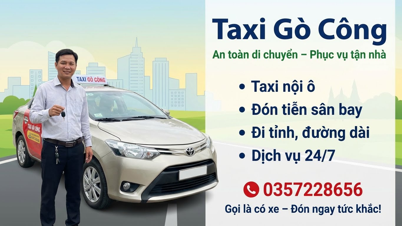 Bản đồ các tuyến đường taxi phổ biến từ Gò Công