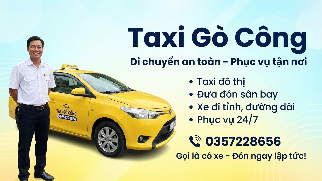 Tài xế Taxi Gò Công thân thiện mở cửa đón khách du lịch
